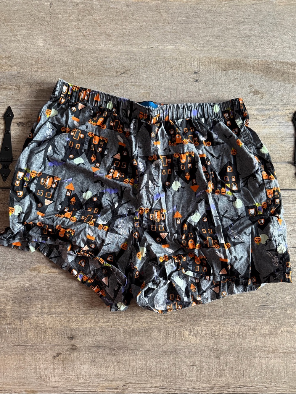 Old Navy Black Halloween Haunted House Print Kids Shorts